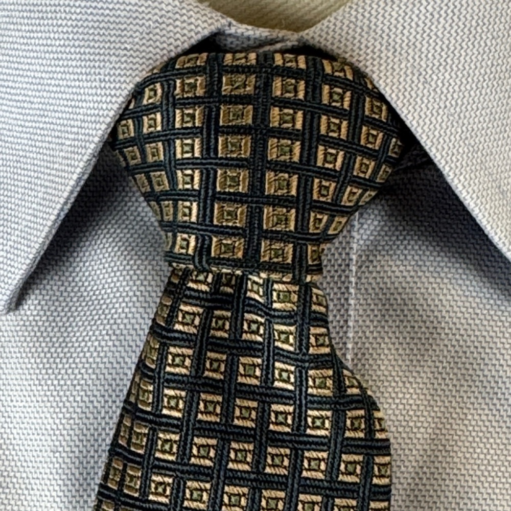 Brooks Brothers Makers Men’s Necktie - Blue & Tan Jacquard Silk Tie